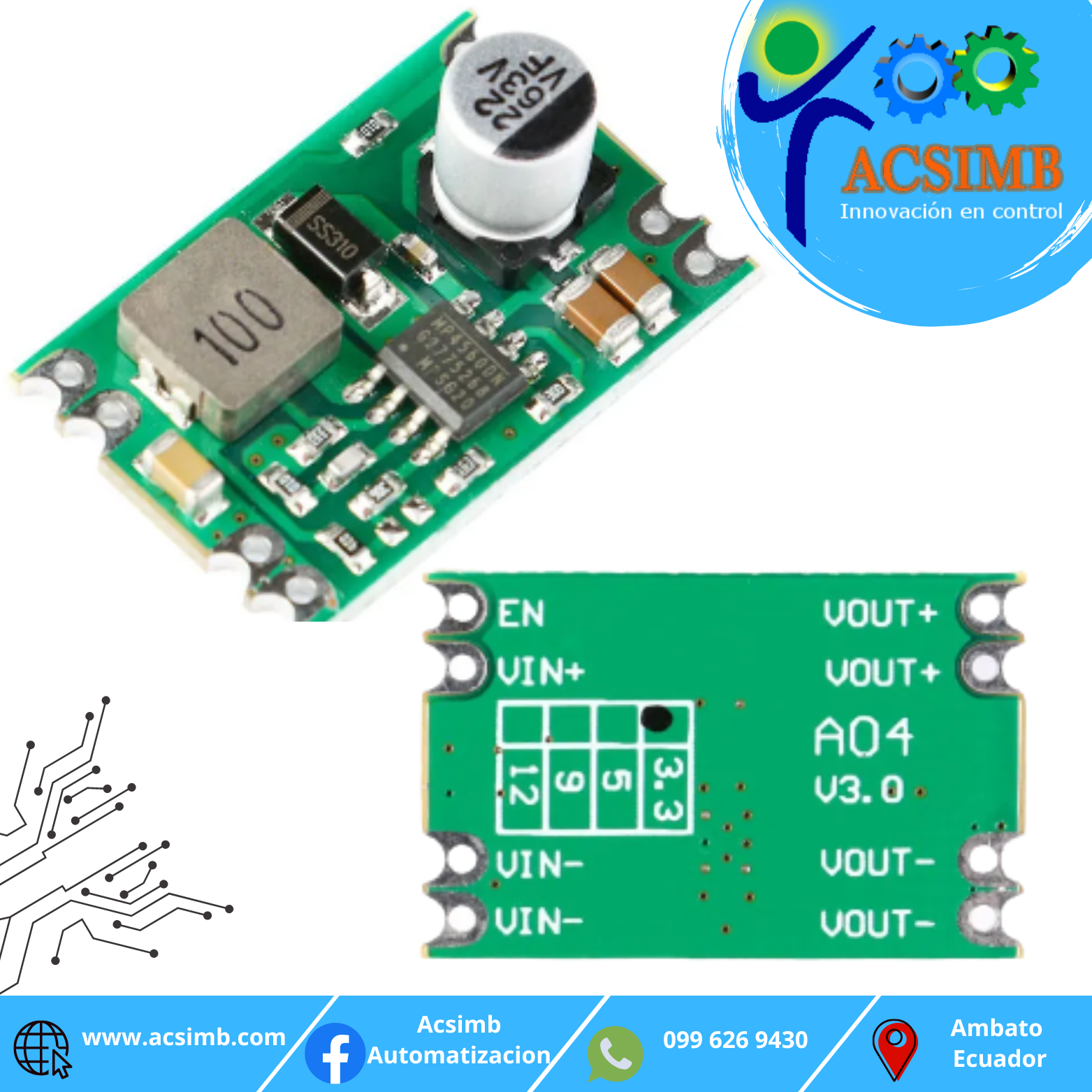 Fuente de alimentación reductor DC-DC  2A ( 4 pines)-image