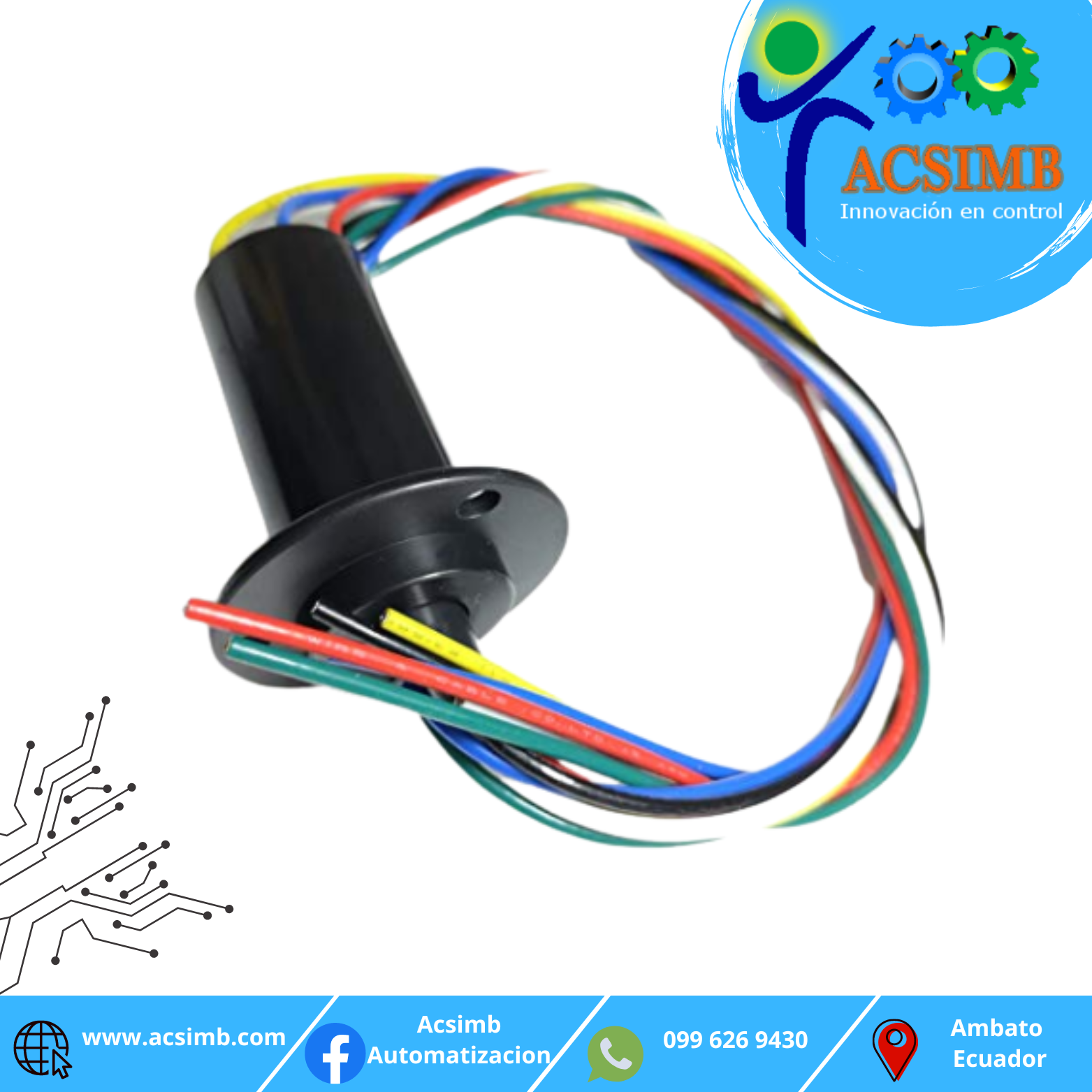 Taidacent 6 cables 12 2A 5A 10A 15A 20A 30A anillo de colector giratorio de contacto eléctrico anillo articulado giratorio-image