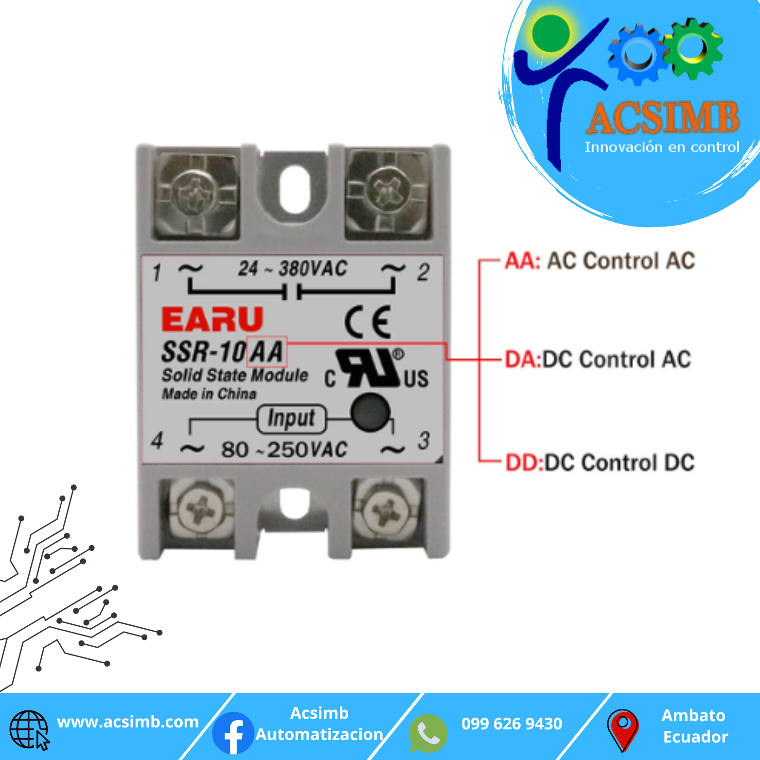 Módulo de relé de estado sólido SSR-80AA-image