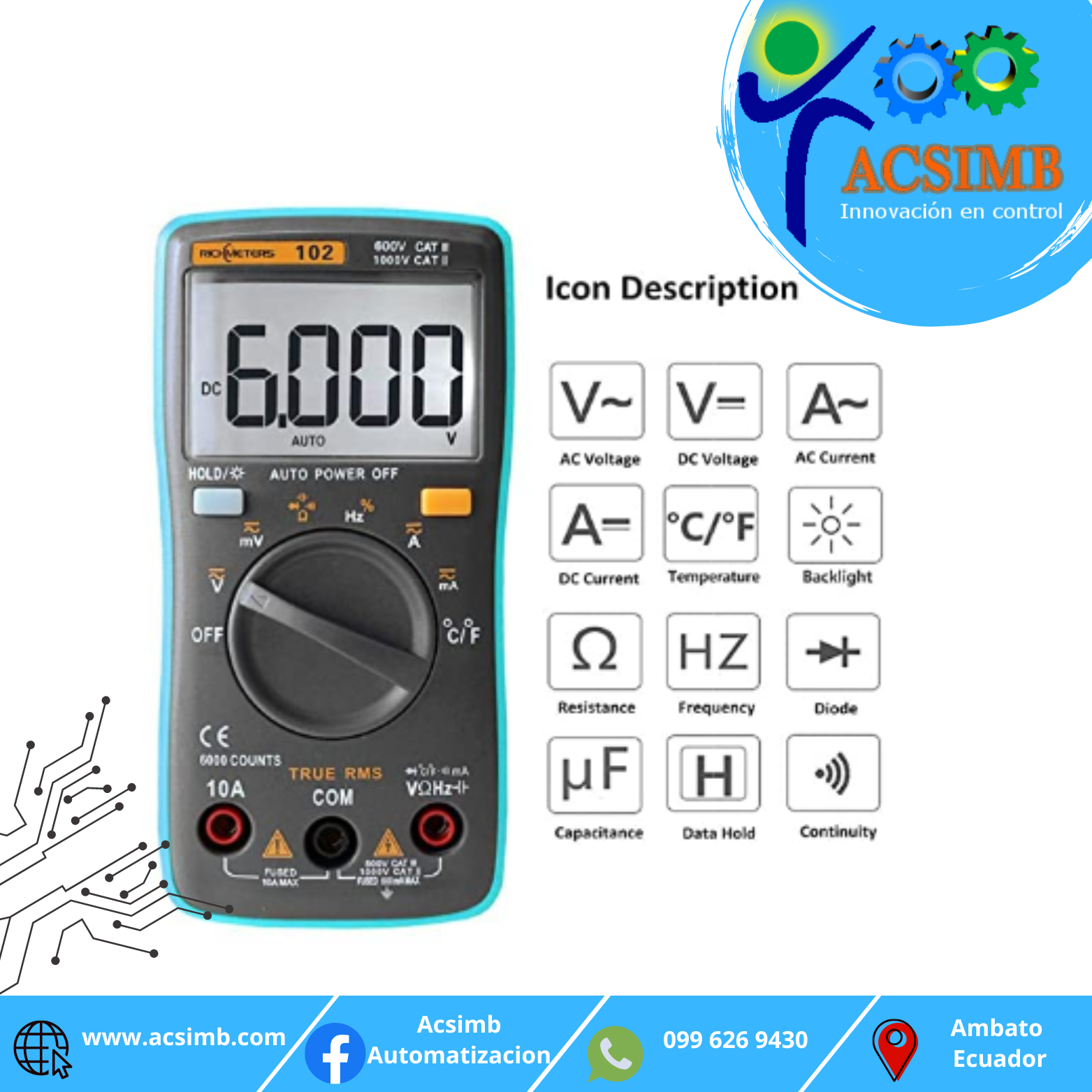 Multímetro digital RICHMETERS RM102-image