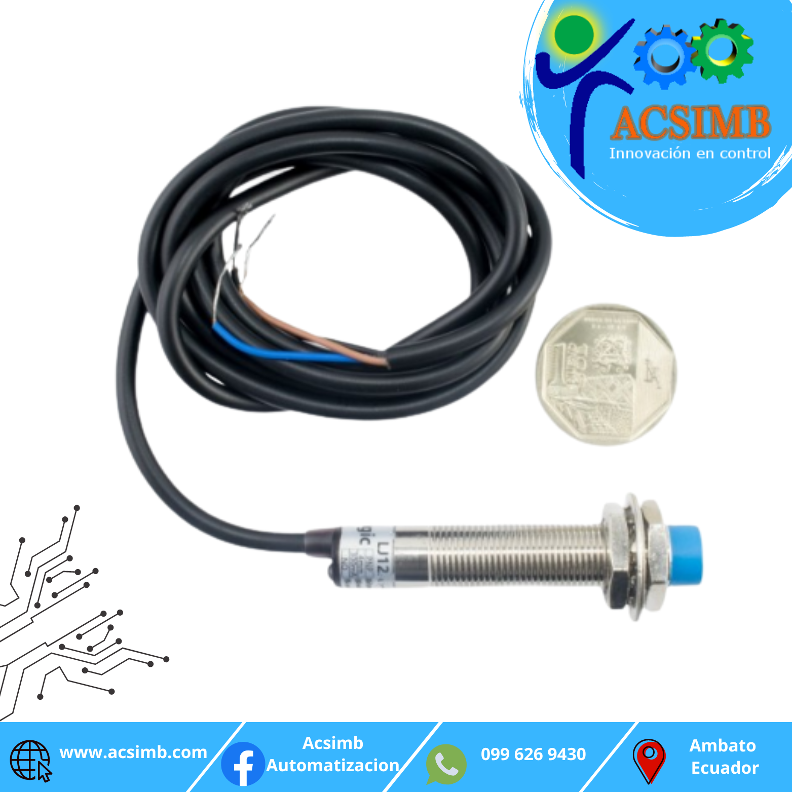 Sensor Inductivo 12mm NO PNP-image