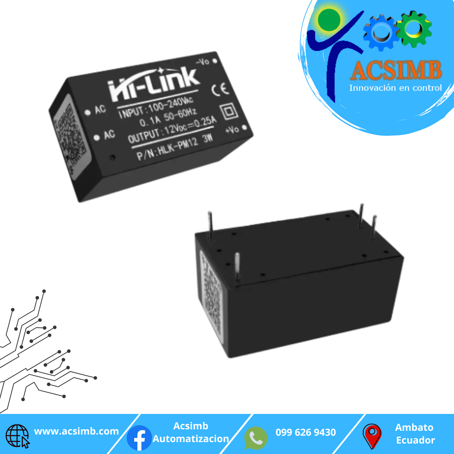 Módulo de fuente de alimentación de 220V a 12V, 3W HLK-PM12-image