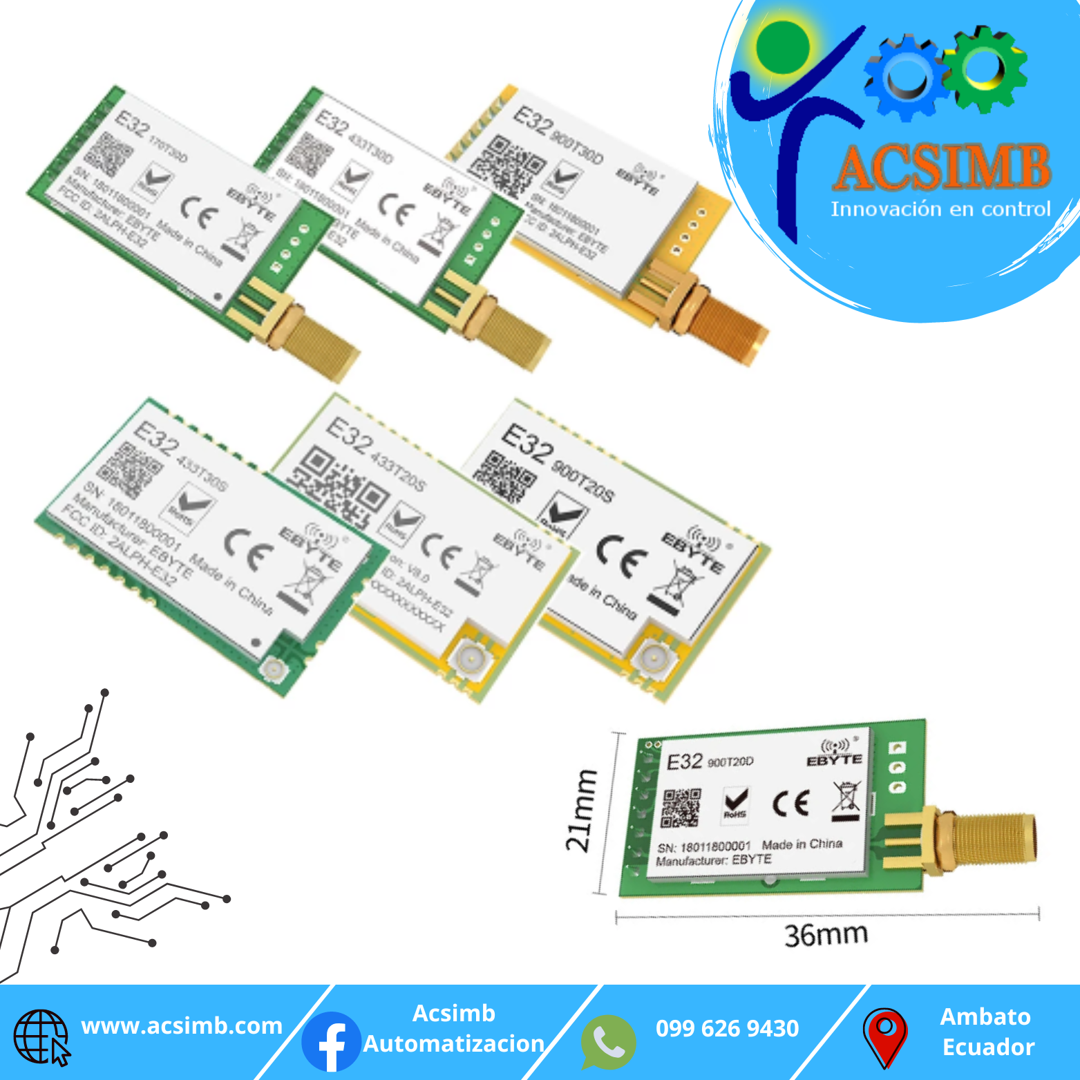 LoRa módulo E32 serie SMD DIP módulo inalámbrico-image