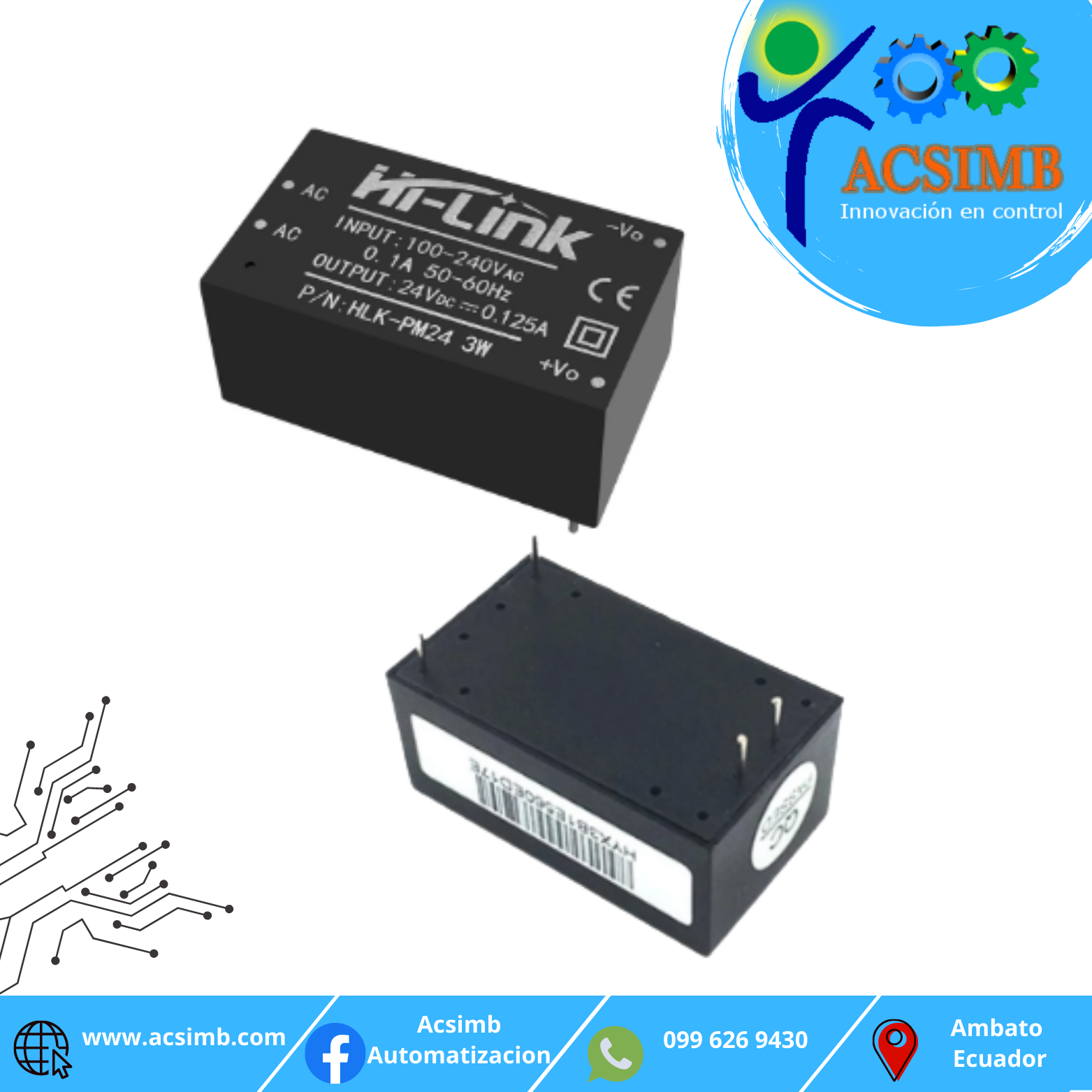 Módulo de fuente de alimentación de 220V a 24V, 3W HLK-PM24-image