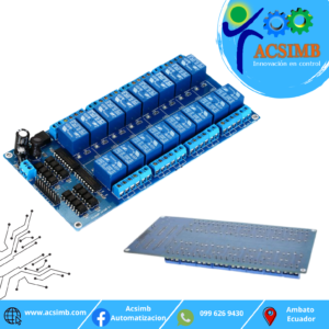 Modulo Relé De 16 Canales Salidas Opto acopladas 5V-image